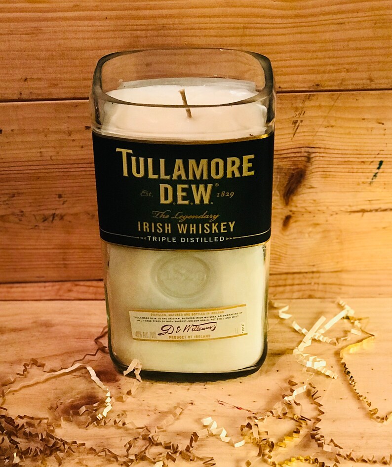 Irish whiskey Candle Tullamore DEW label Irish coffee Etsy