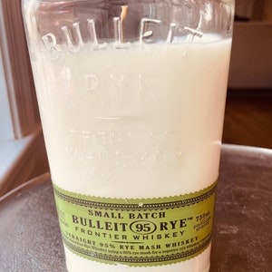 Soy Whiskey candle old fashioned scent Bulleit Rye Bottle soy wax hemp wick image 4