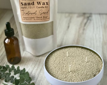 Sand Wax Candle Kit, 18oz Natural Sand with Cocktail Scents