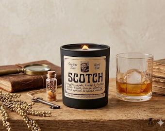 Scotch Whisky Duftkerze, Sojawachs mit Holzdocht