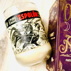 Espolon Tequila Bottle Candle: Margarita Scented Soy Wax, Gothic Bar Decor