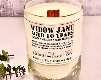 Soy Bourbon Liquor Bottle Candle - widow jane 10yr bottle - old fashioned scent -