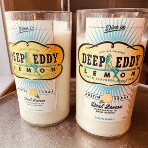 Lemon drop vodka candle - Lemon Drop Martini Scent - Deep Eddy Bottle - soy wax
