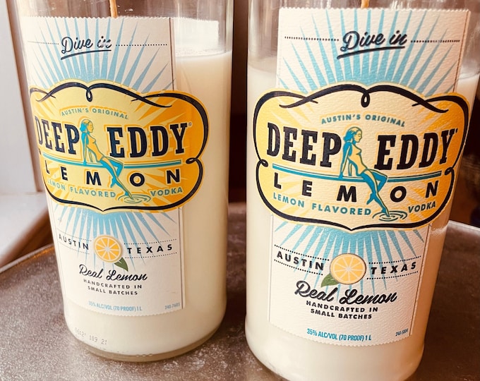 Lemon drop vodka candle - Lemon Drop Martini Scent - Deep Eddy Bottle - soy wax