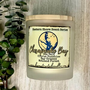 Maryland Delaware Virginia Chesapeake Bay Ocean City Chincoteague themed Candles Eastern Shore Series Soy Wood Wick Unique Gift Beach Decor image 2