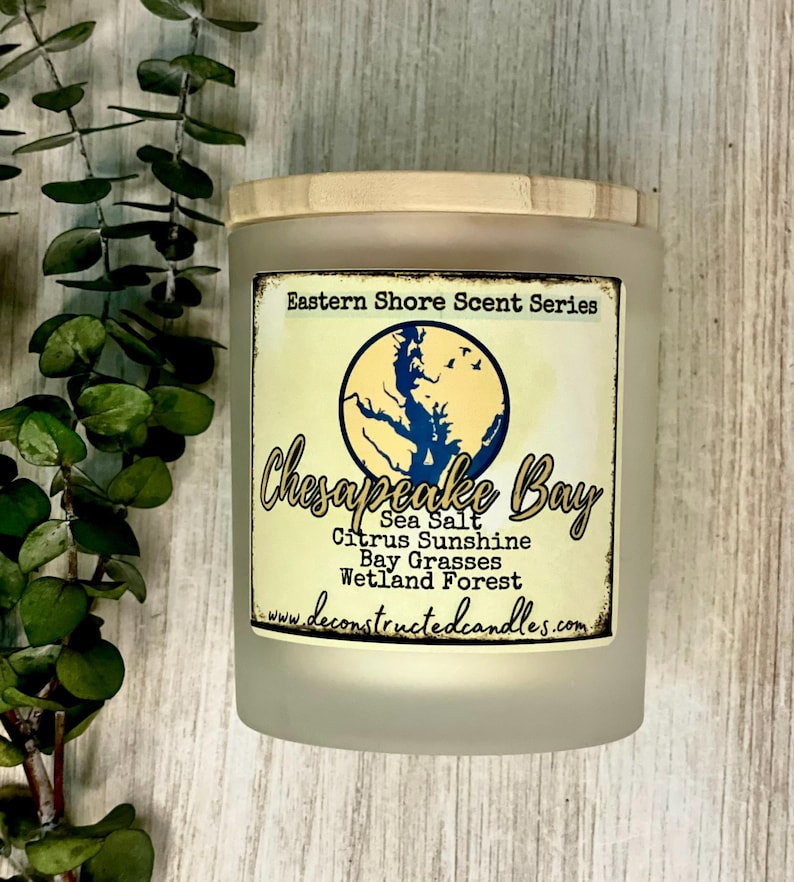 Maryland Delaware Virginia Chesapeake Bay Ocean City Chincoteague themed Candles Eastern Shore Series Soy Wood Wick Unique Gift Beach Decor image 2