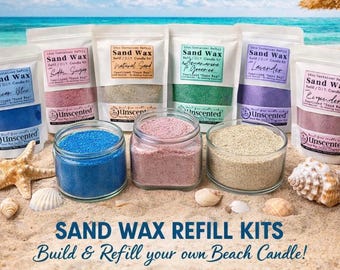 Beach Sand Wax Candle Kit: 12oz Natural DIY Candle with Coastal themed Scents