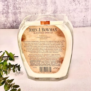 Virginia Bourbon candle John J. Bowman Bourbon bottle old fashioned scent soy candle wood wick whiskey decor bourbon bar decor mancave