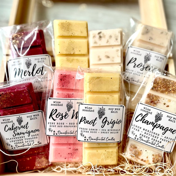 Wine Scented Wax Melt Snap Bars - natural soy wax - strong scent