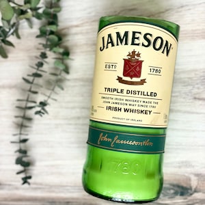 アイリッシュ ウイスキー キャンドル - ジェムソン ボトル - アイリッシュ コーヒーの香り - 分解キャンドル - オーガニック大豆ワックス - 麻芯
