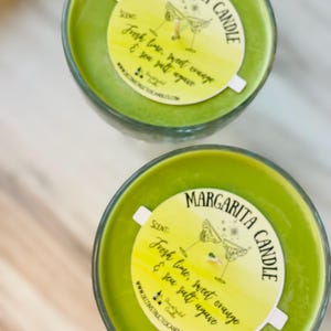 Margarita Glass Candle - Margarita Scented - Organic Soy Wax - Hemp Wick - Gift bag included image 6