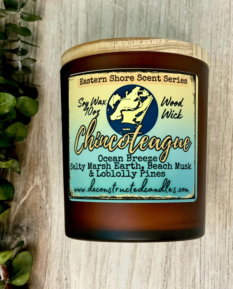 Maryland Delaware Virginia Chesapeake Bay Ocean City Chincoteague themed Candles Eastern Shore Series Soy Wood Wick Unique Gift Beach Decor image 8