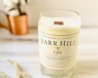 Barr Hill Gin Flasche Kerze: Bees Knees Duft, Sojawachs, Holzdocht