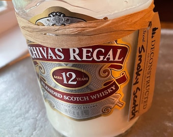 Geräucherte Scotch Sojakerze - Upcycled Chivas 12yr Flasche