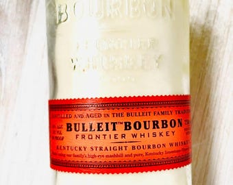 Bulleit Bourbon Bottle Candle, Old Fashioned Scent, Wood Wick Soy Candle