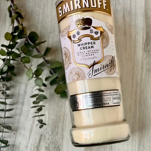 Whipped Cream Vodka Candle - Smirnoff Whipped bottle - DECONSTRUCTED CANDLES - organic soy wax