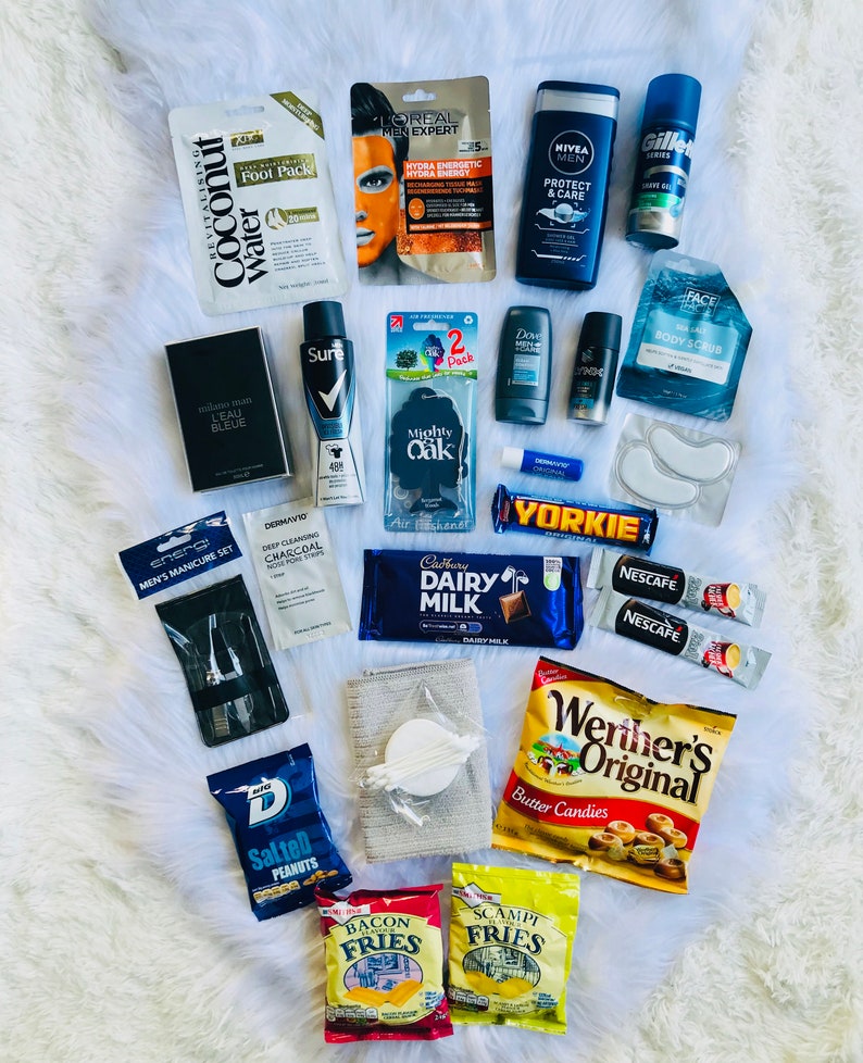 CAJA DE CESTA PARA HOMBRES Cesta de cumpleaños para él, Cesta de regalo para hombre, Paquete de cuidado para él, Que te mejores pronto, Caja de regalo para el Día del Padre para papá, Regalo para papá imagen 5
