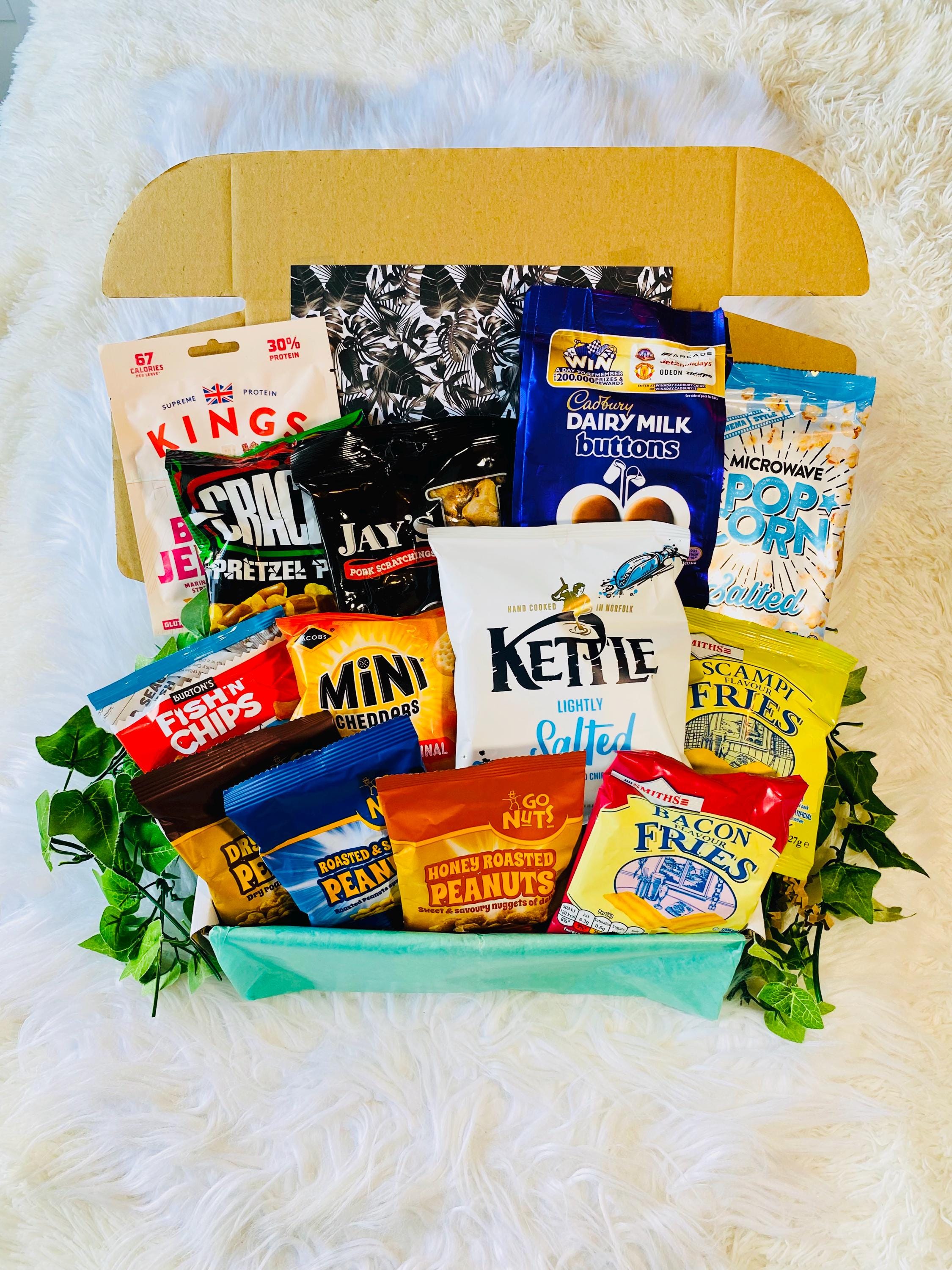 Savoury Snack Box Hamper, Pub in A Box, Sweet and Savoury Treat Box ...