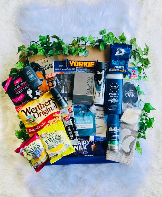 MEN’S HAMPER BOX Birthday Hamper for him, Man gift Hamper, Care package for him, Get well soon, Father’s Day Treat box for Dad, Gift for Dad