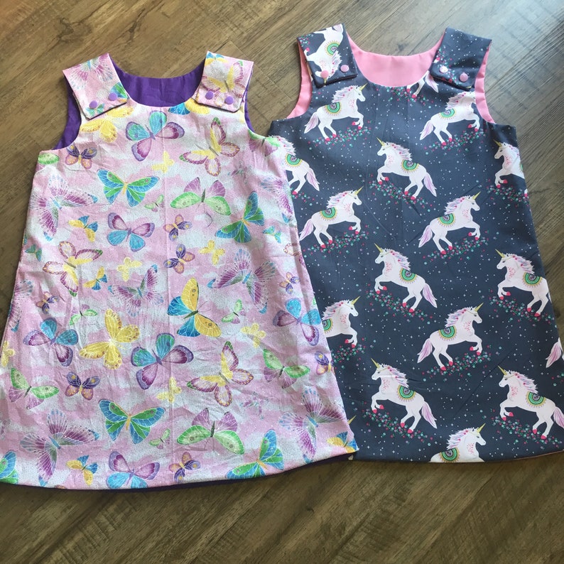 Girl Snap dress cotton custom order handmade