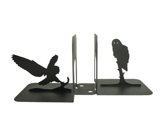 Book Lover Gift Night Owl Bookends Unique Metal Art Birds Book End Wise Bird Home Steel Bookshelf Kids Room Decor Christmas Gift