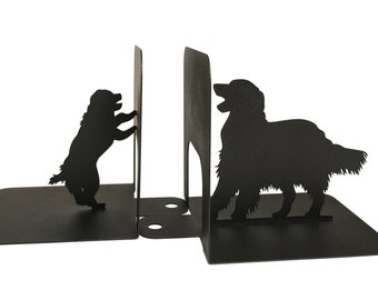 Book Lover Gift Bookends Dog Metal Unique Bookend Golden Retriever Art Bookshelf Decoration Labrador Book Ends Cute Gifts Kids Room decor