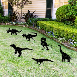 Garden Stakes Dinosaur Outdoor Metal Art Jurassic Park Garden Decor Metal Yard Art Dino Lawn Ornament Animal Garden Decoration New Home Gift