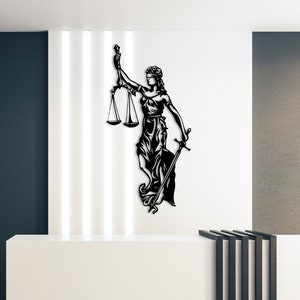 Metal Wall Decor Lady Justice Lawyer Gift Office Wall Art Scales of Justice Courtroom Decorations Metal Hangings Legal Gift for the Judge