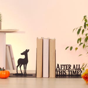 Bookends Doe Metal Book Holder Fantasy Metal Shelf Decor Gift for Kids Book Lovers Wizard Fans Home Library Decor Metal Doe Bookends