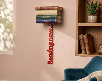 Reading Now Bookshelf: Floating Invisible Shelves, Book Display