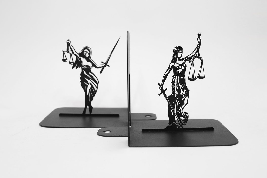 Bookends Scales of Justice Set Metal Unique Art Lawyers Office Etsy
