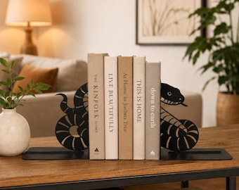 Snake Metal Bookends: Unique Double-Sided Design, Kids Home Library Decor