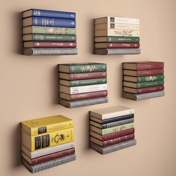 Floating Metal Bookshelf: Invisible Wall Mounted Book Storage, Gift for Readers