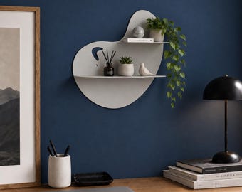 Decorative Metal Small Shelf: Minimalist Wall-Mounted Storage for Office or Home