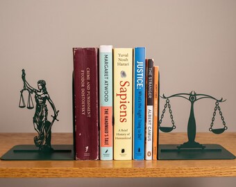 Lady Justice & Scales Metal Bookend: Gift for Attorneys and Lawyers