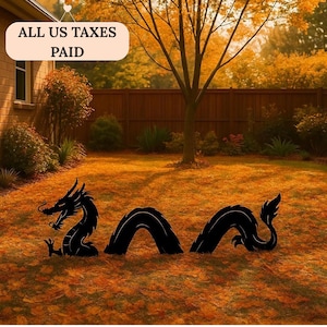 Dragon Metal Yard Art Metal Dragon Garden Stakes Black Metal Dragon Art Gift for Garden Decoration Outdoor and Gardening Yard Art for Garden