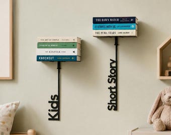 Small Hanging Bookshelves with Personalized Text: Custom Shelves for Kids Rooms
