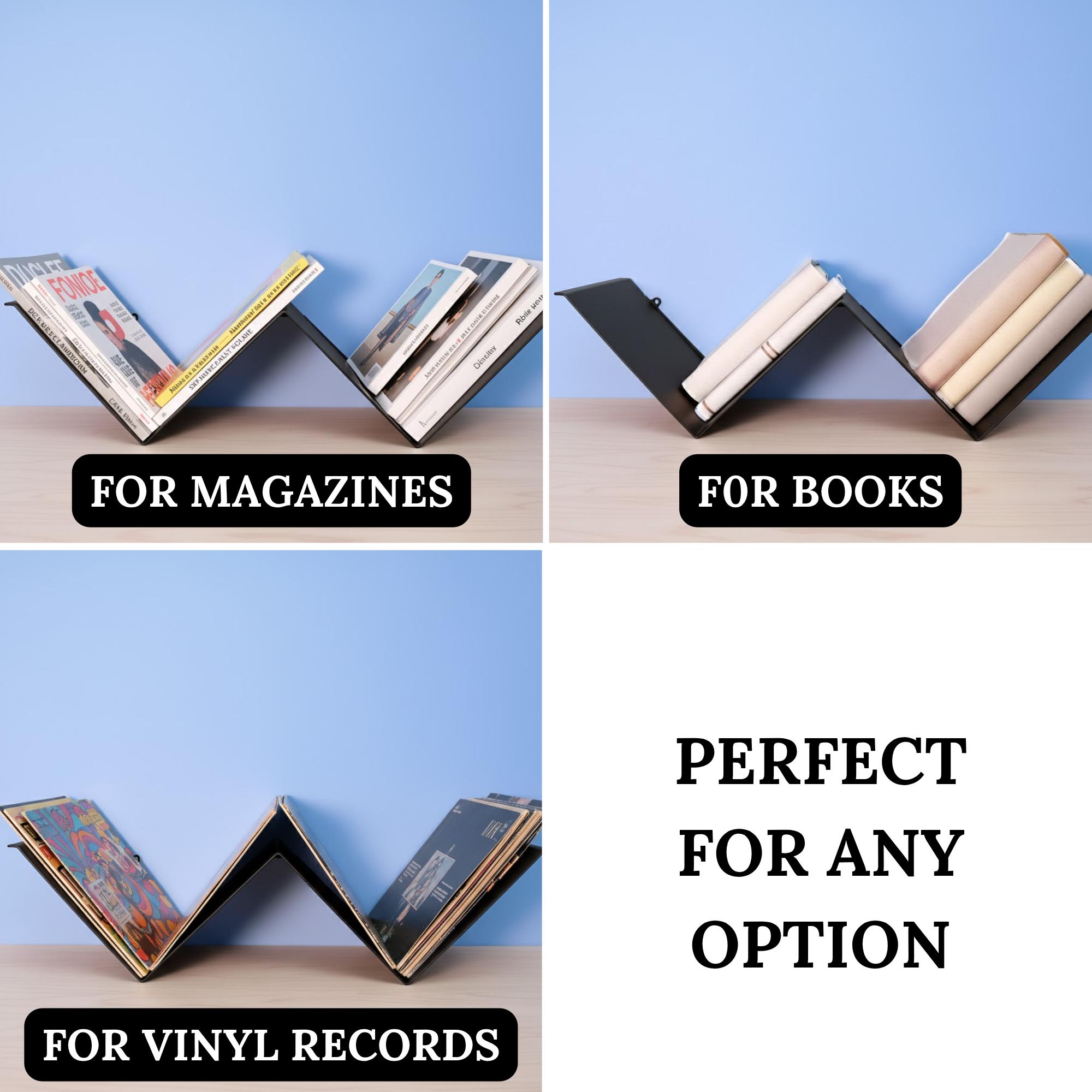 Floating Bookshelf Modern Metal Wall Shelf Minimalist Storage for ...