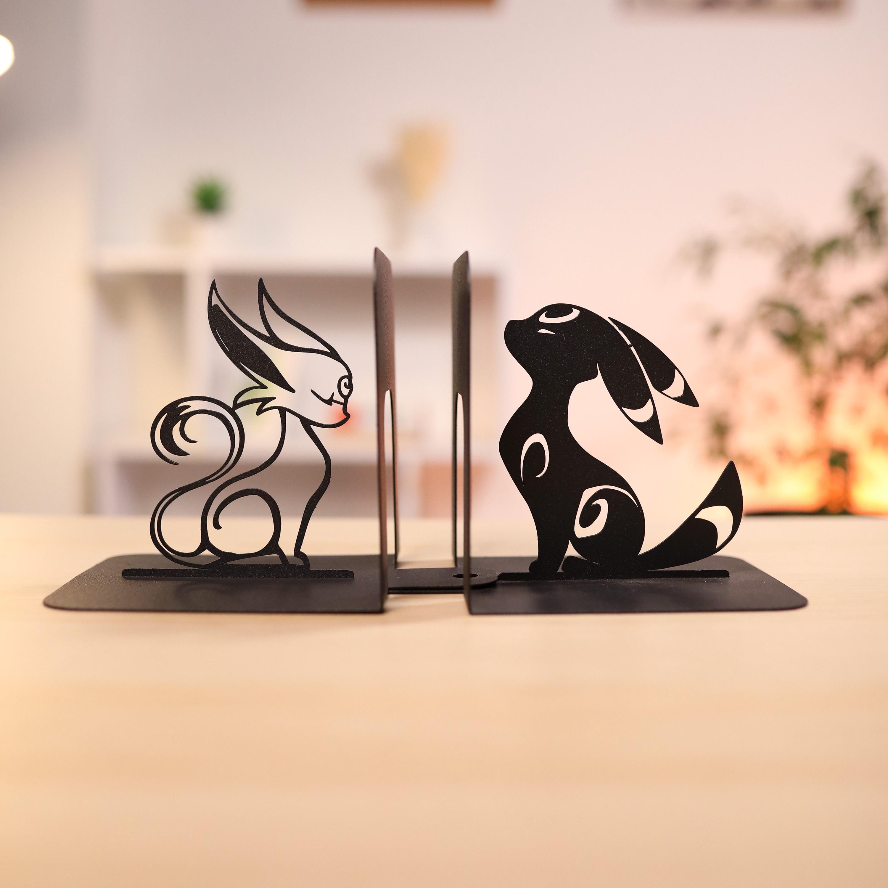 Cute Owl Metal Bookends - Big Eyes Night Scene Design, Heavy Duty Book Organizers For Desk Or Shelf - View #5
