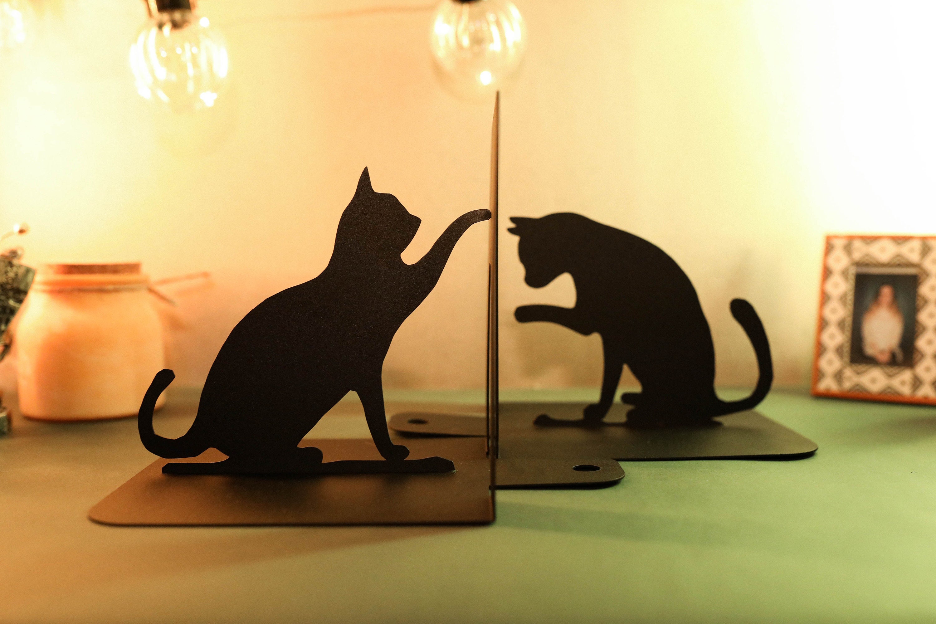 Black cat bookends sales