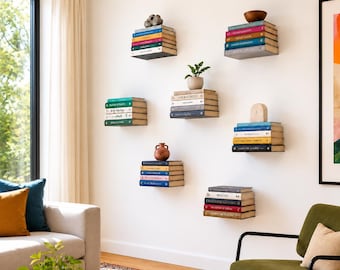 Levitating Books: Floating Invisible Bookshelf, Hidden Bookcase, Gift for Readers