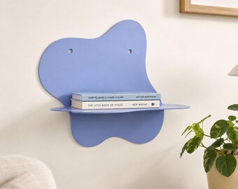 Floating Bedside Shelf: Metal Wall Shelf, Book Storage, Night Reader Gift