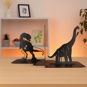Bookends Metal Set Home Decor Gifts For Readers Jurassic Park Bookend Fantasy Dinosaur Bookend Dino Figures Unique Metal Room Decoration