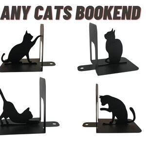 ブックエンドセット 金属製 黒猫 かわいい本棚装飾 金属製ブックエンド 猫 本好き アート 図書館ギフト ユニークな部屋収納 読書ギフト