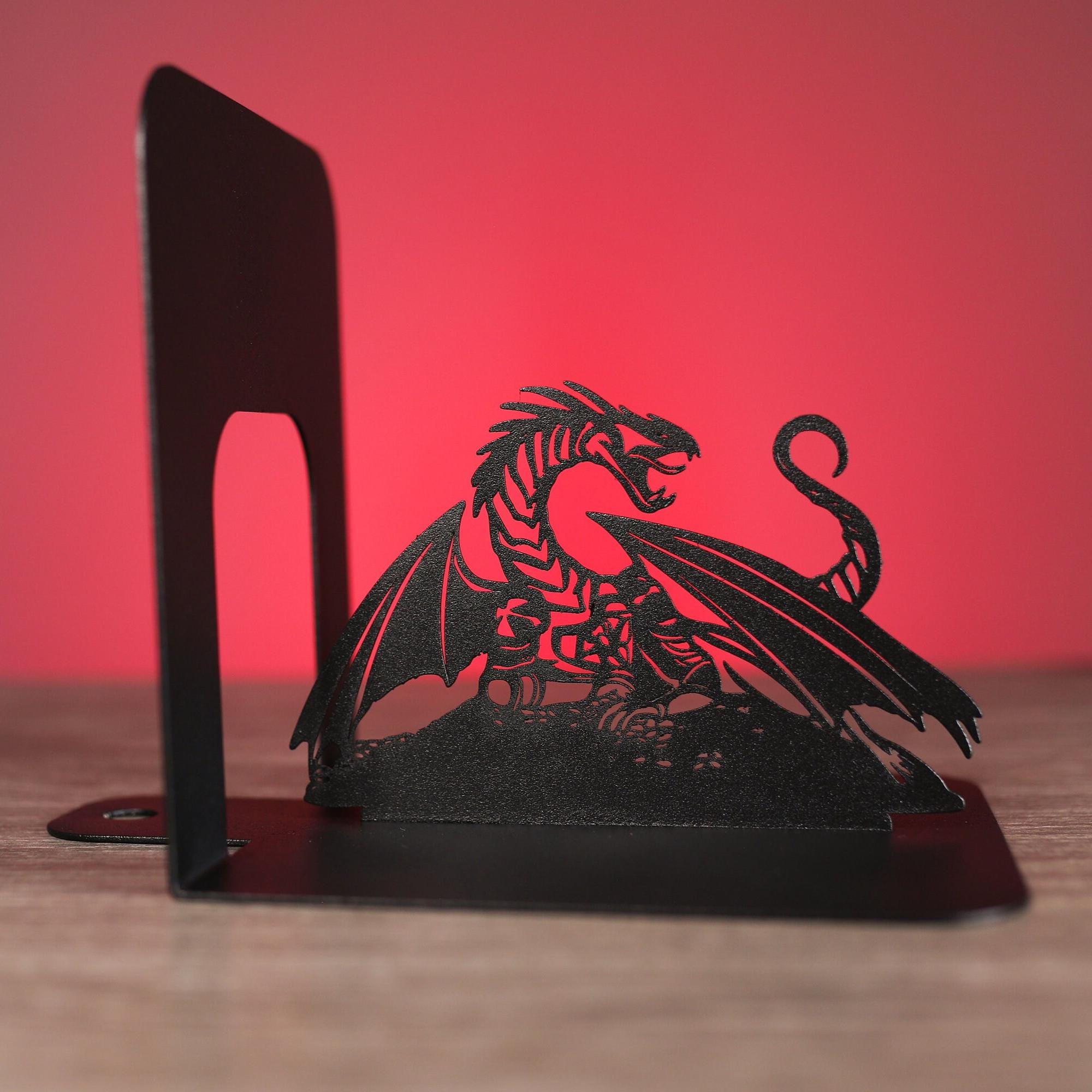Draken boekensteun, fantasy draken boekenplank, retro boekenkast, decoratie voor school, bureau, thuis en kantoor