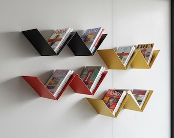 Floating Bookshelf Modern Metal Wall Shelf Minimalist Storage for Magazines or Books Loft Style Home Decor Unique Gift for Book Lovers