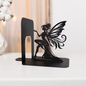 Book Lover Gift Fairy Bookends Fantasy Bookshelf Decor Metal Book Ends Butterfly Unique Bookend Gift for Girls Fairycore Home Decoration zdjęcie 9