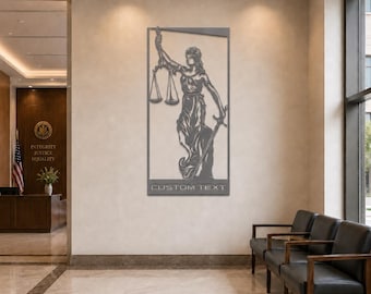 Lady Justice Metal Wall Decor: Law Offices, Attorney Rooms Wall Art