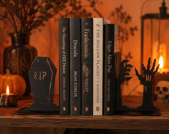 Sujetalibros de zombis: decoración metálica de Halloween, decoración espeluznante para estanterías, regalo para lectores de terror.
