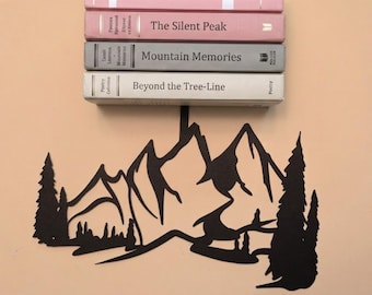Metal Mountain Bücherregal: Einfach zu hängendes Wanddekor, hochwertige Stahlkonstruktion